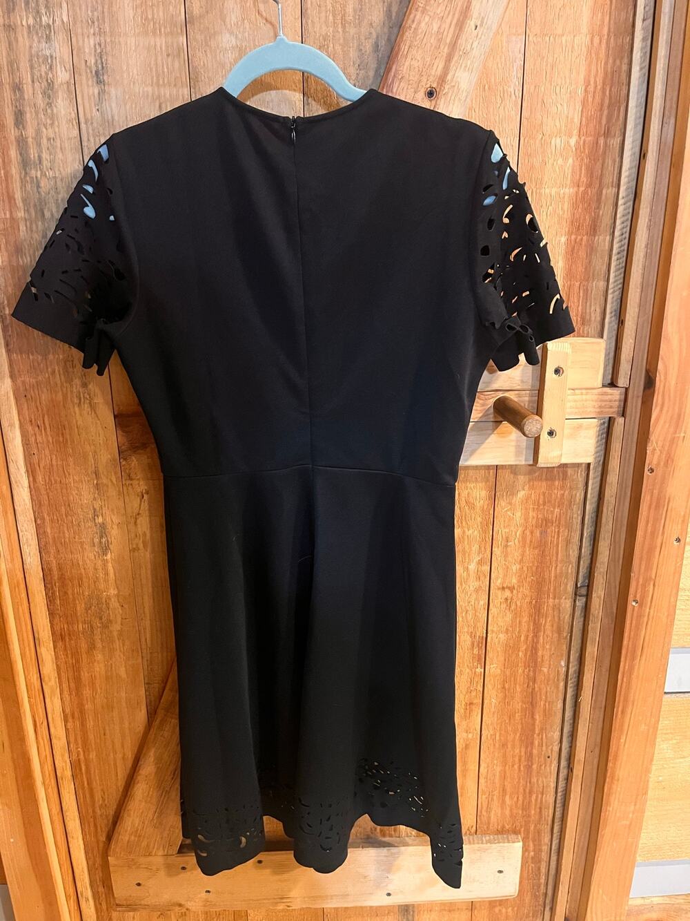 Little Black Dress Laser Cut Fit & Flare Black Dress Size L
